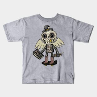 Skullman on a Skateboard Kids T-Shirt